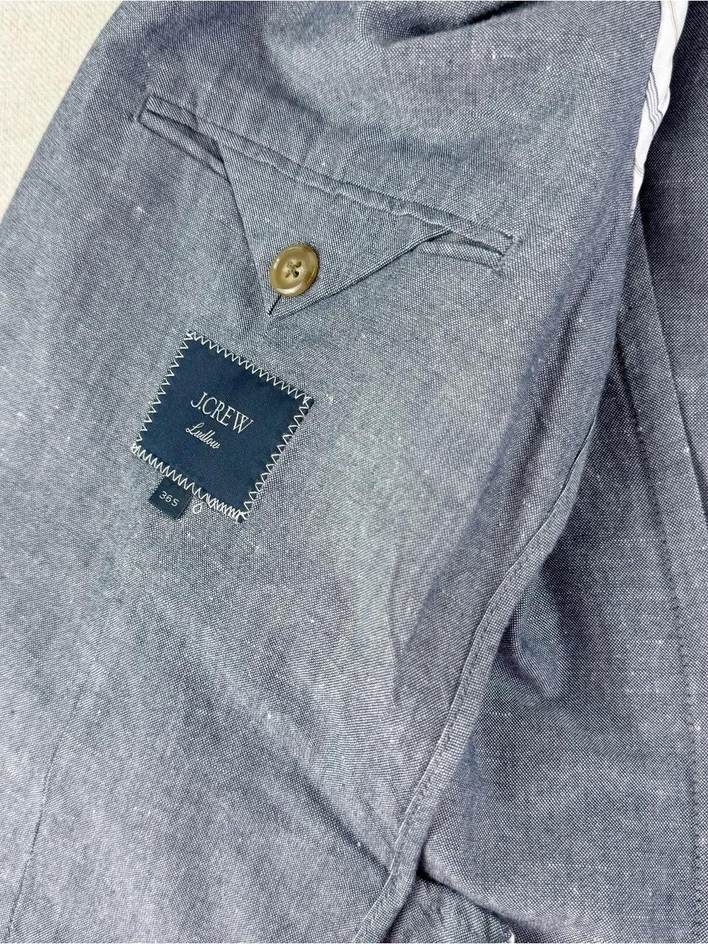 J crew ludlow unstructured suit jacket deep water cotton linen Men‎ size 36S